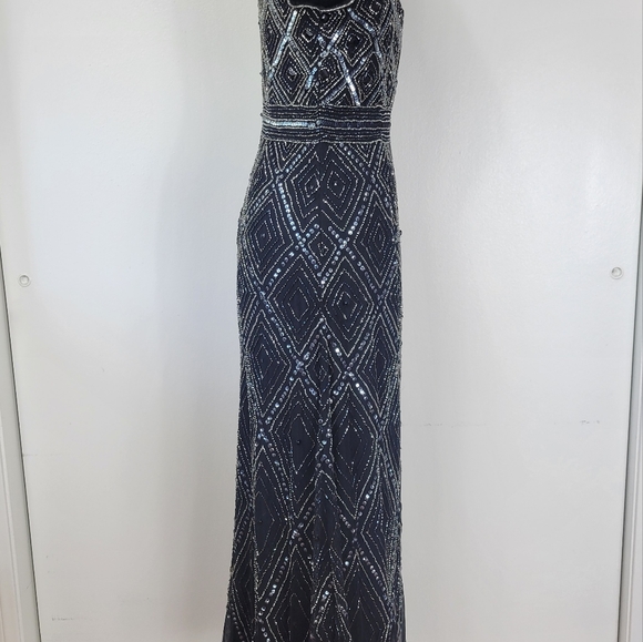 NWT Adrianna Papell 1920s inspired beaded gown - Picture 12 of 16